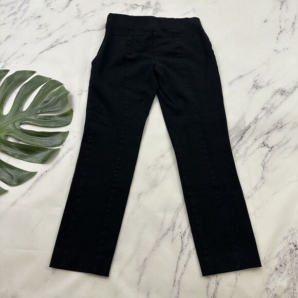 A New Day Womens Straight Leg Pant Size 2 Black Ankle Stretch Side Zip Slim - Picture 6 of 8